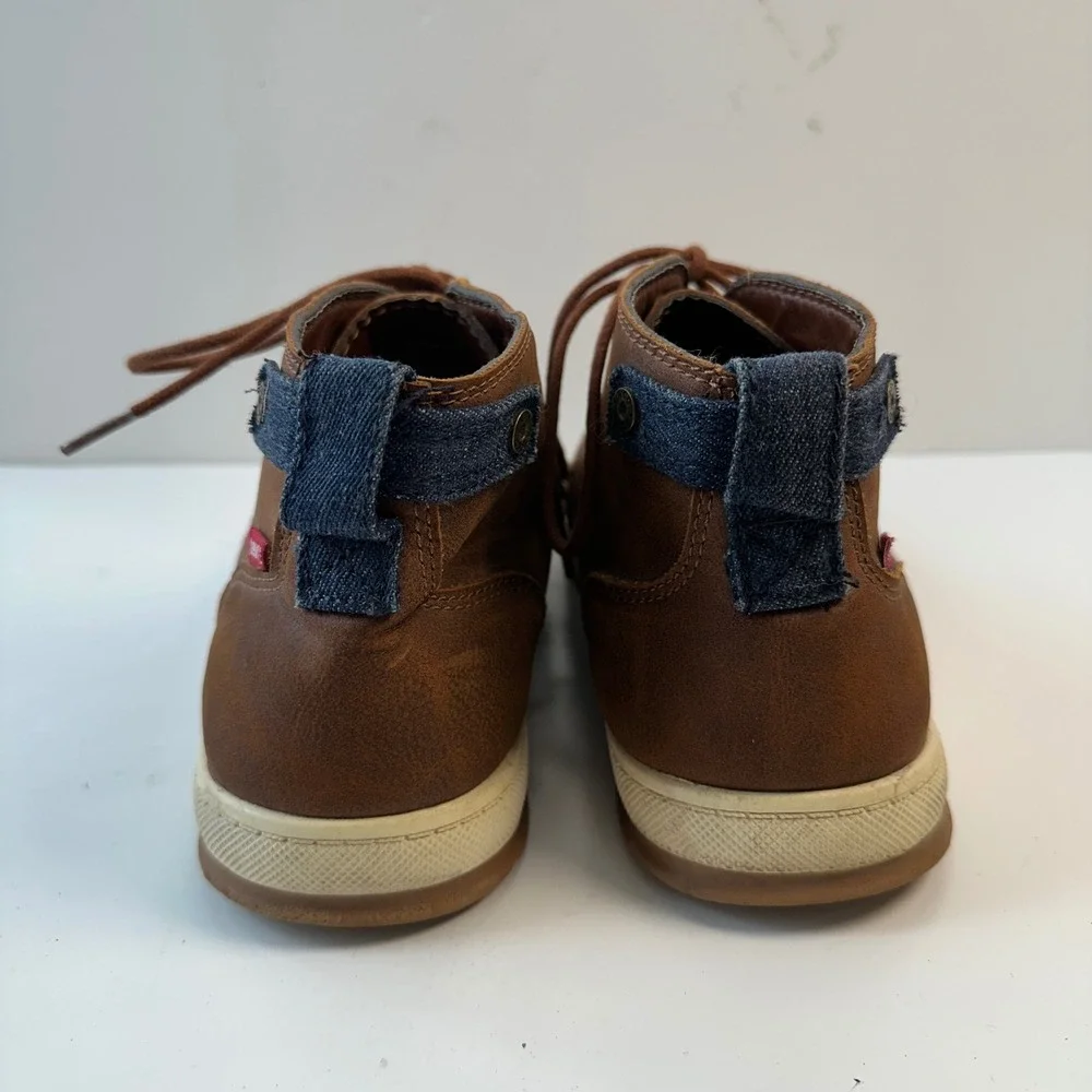 Levi's Casual Chukka Boots Shoes‎ Brown Lace Up Denim Accent Mens Size 9